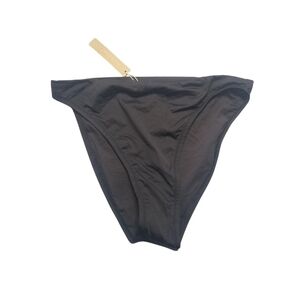 Skims Signature Swim MID WAIST BOTTOM Bikini Panty Onyx Black XSmall NWT